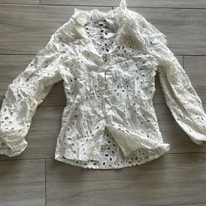 Flower cut out blouse